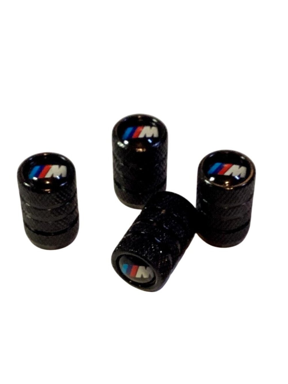 Black Gloss Aluminum  Wheel Valve Stem Caps for BMW 4 pcs NEW